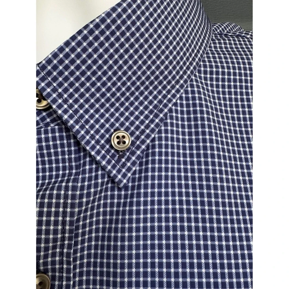 Christian Aujard Fitted Shirt 4-Way Stretch Wrinkle‎ Resistant Blue Size XL - Picture 14 of 15